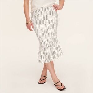 Kate Spade Women's Mini Polka Dot Linen Fit and Flare Midi Skirt - XS - NWT